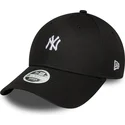 new-era-new-york-yankees-mlb-9forty-mini-logo-justerbar-sort-kvindekasket-med-buet-skygge