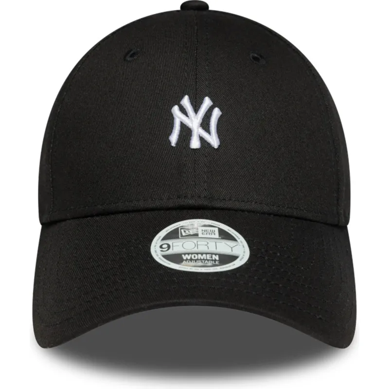 czarna-zakrzywiona-czapka-regulowana-damska-9forty-mini-logo-new-york-yankees-mlb-od-new-era