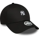 new-era-curved-brim-women-9forty-mini-logo-new-york-yankees-mlb-black-adjustable-cap