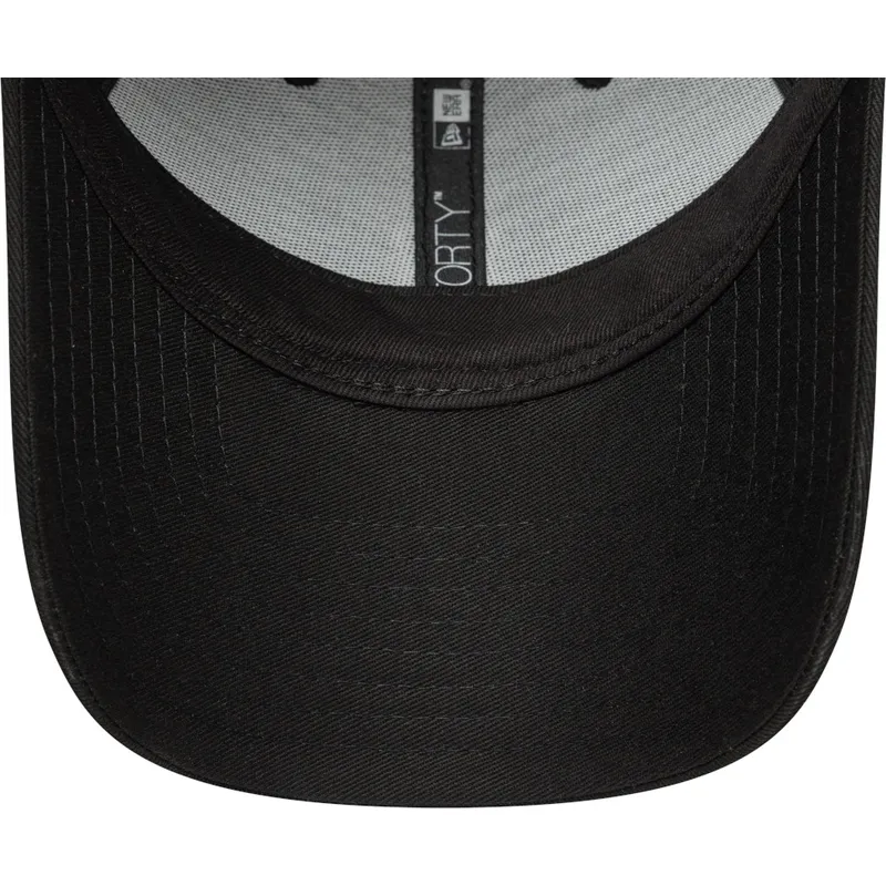 new-era-new-york-yankees-mlb-9forty-mini-logo-justerbar-sort-kvindekasket-med-buet-skygge