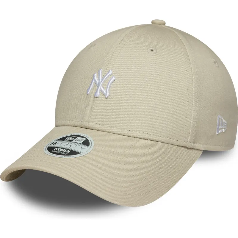 bojd-beige-justerbar-keps-for-dam-9forty-mini-logo-fran-new-york-yankees-mlb-av-new-era