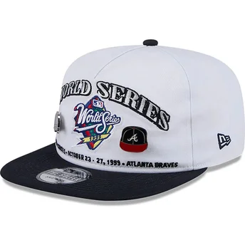 Gorra plana blanca y negra snapback Golfer Championship Pin de New York Yankees & Atlanta Braves MLB de New Era