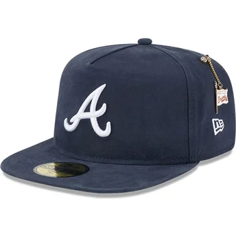 Berretto piatto blu navy aderente 59FIFTY A Frame Championship Side Flag degli Atlanta Braves MLB di New Era