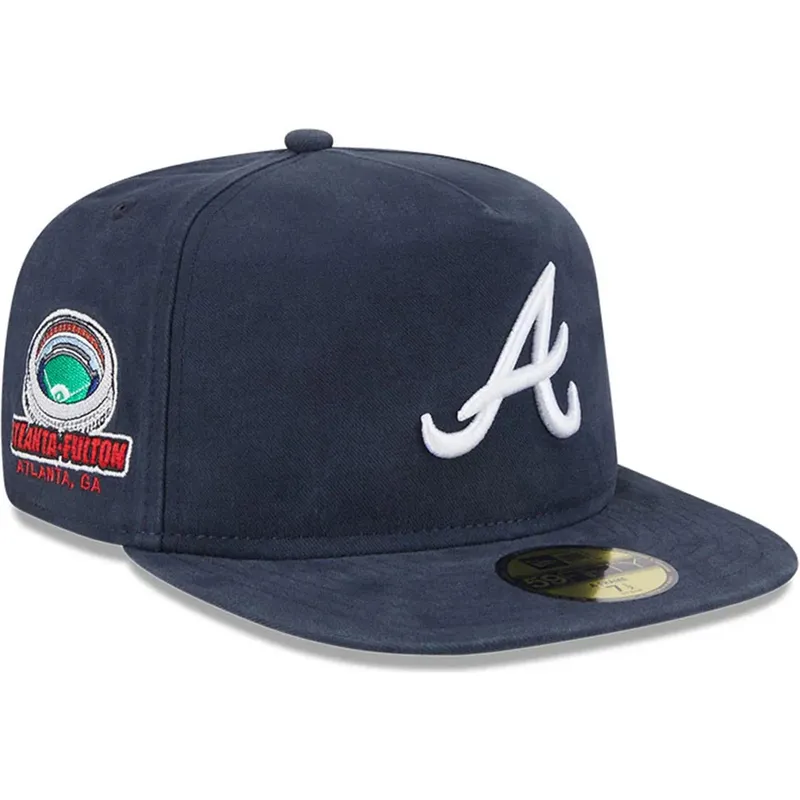 cappello-piatto-blu-navy-regolabile-59fifty-a-frame-championship-side-flag-di-atlanta-braves-mlb-di-new-era
