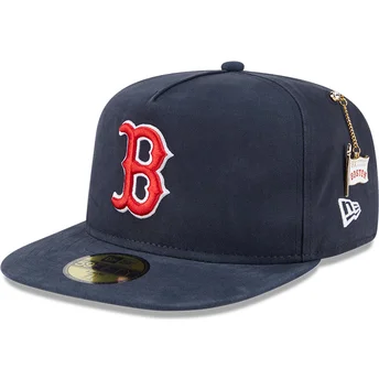 Gorra plana azul marino ajustada 59FIFTY A Frame Championship Side Flag de Boston Red Sox MLB de New Era