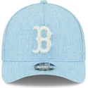 casquette-courbee-bleue-claire-snapback-9forty-m-crown-a-frame-cotton-weave-boston-red-sox-mlb-new-era