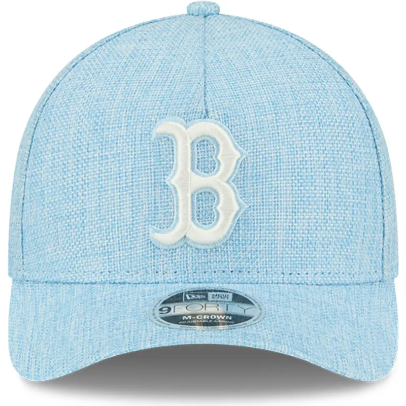 cappellino-visiera-curva-azzurro-snapback-9forty-m-crown-a-frame-cotton-weave-di-boston-red-sox-mlb-di-new-era