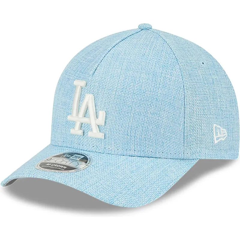 cappellino-azzurro-chiaro-snapback-9forty-m-crown-a-frame-cotton-weave-dei-los-angeles-dodgers-mlb-di-new-era