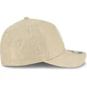 beige-buet-snapback-kasket-9forty-m-crown-a-frame-cotton-weave-los-angeles-dodgers-mlb-fra-new-era