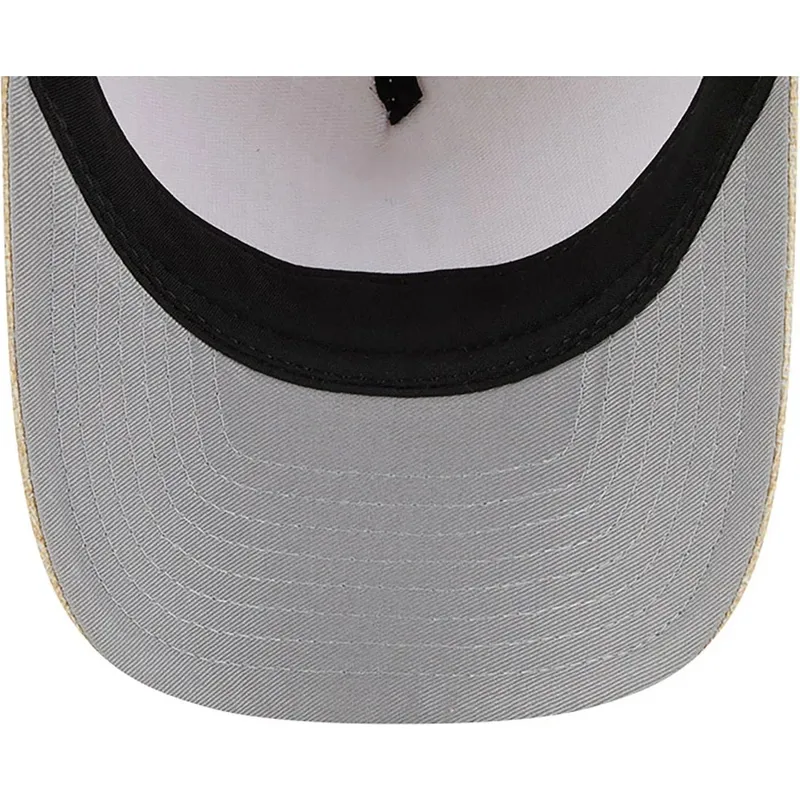 beige-gebogene-snapback-kappe-9forty-m-crown-a-frame-cotton-weave-der-los-angeles-dodgers-mlb-von-new-era