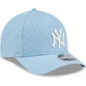 cappellino-visiera-curva-azzurro-snapback-9forty-m-crown-a-frame-cotton-weave-di-new-york-yankees-mlb-di-new-era
