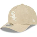 cappello-beige-con-visiera-curva-snapback-9forty-m-crown-a-frame-cotton-weave-dei-chicago-white-sox-mlb-di-new-era