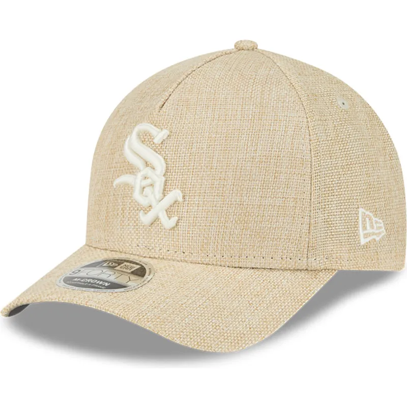 beige-bojd-skarm-snapback-keps-9forty-m-crown-a-frame-cotton-weave-fran-chicago-white-sox-mlb-av-new-era