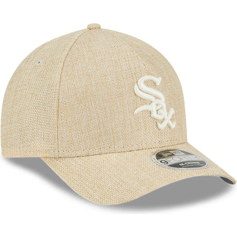 beige-bojd-skarm-snapback-keps-9forty-m-crown-a-frame-cotton-weave-fran-chicago-white-sox-mlb-av-new-era