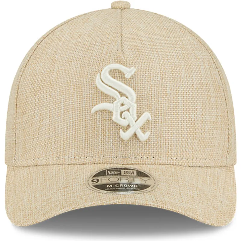 beige-bojd-skarm-snapback-keps-9forty-m-crown-a-frame-cotton-weave-fran-chicago-white-sox-mlb-av-new-era