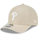 cappellino-visiera-curva-beige-snapback-9forty-m-crown-a-frame-cotton-weave-di-philadelphia-phillies-mlb-di-new-era