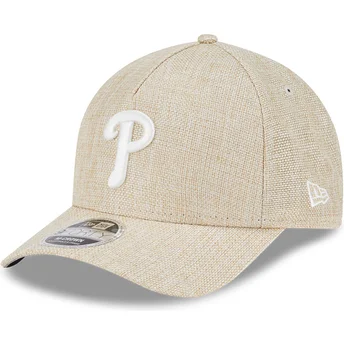 Gorra curva beige snapback 9FORTY M-Crown A Frame Cotton Weave de Philadelphia Phillies MLB de New Era