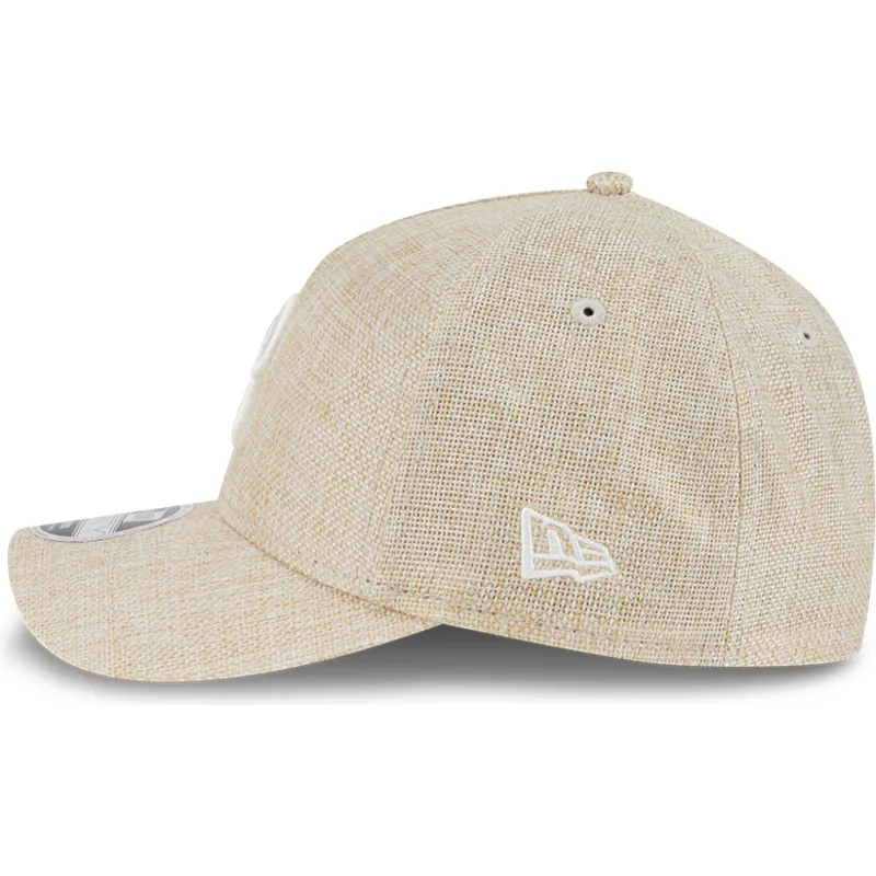 beige-gebogene-snapback-kappe-9forty-m-crown-a-frame-cotton-weave-der-philadelphia-phillies-mlb-von-new-era