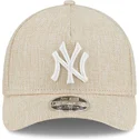 gorra-curva-beige-snapback-9forty-m-crown-a-frame-cotton-weave-de-new-york-yankees-mlb-de-new-era