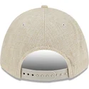 cappellino-beige-con-visiera-curva-snapback-9forty-m-crown-a-frame-cotton-weave-dei-new-york-yankees-mlb-di-new-era