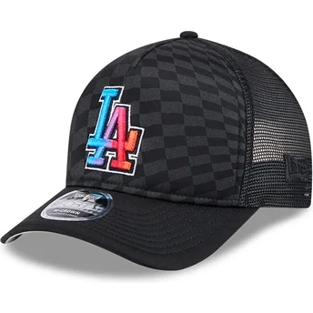 Schwarze Trucker-Kappe 9FORTY M-Crown A Frame Gradient Raceway Los Angeles Dodgers MLB von New Era