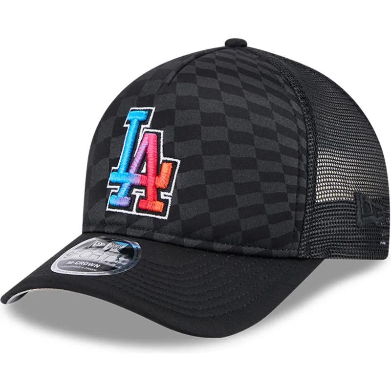 czapka-trucker-czarna-9forty-m-crown-a-frame-gradient-raceway-los-angeles-dodgers-mlb-new-era