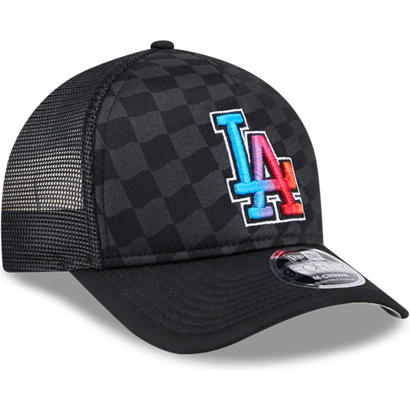 los-angeles-dodgers-mlb-new-era-svart-9forty-m-crown-a-frame-gradient-raceway-truckerkeps