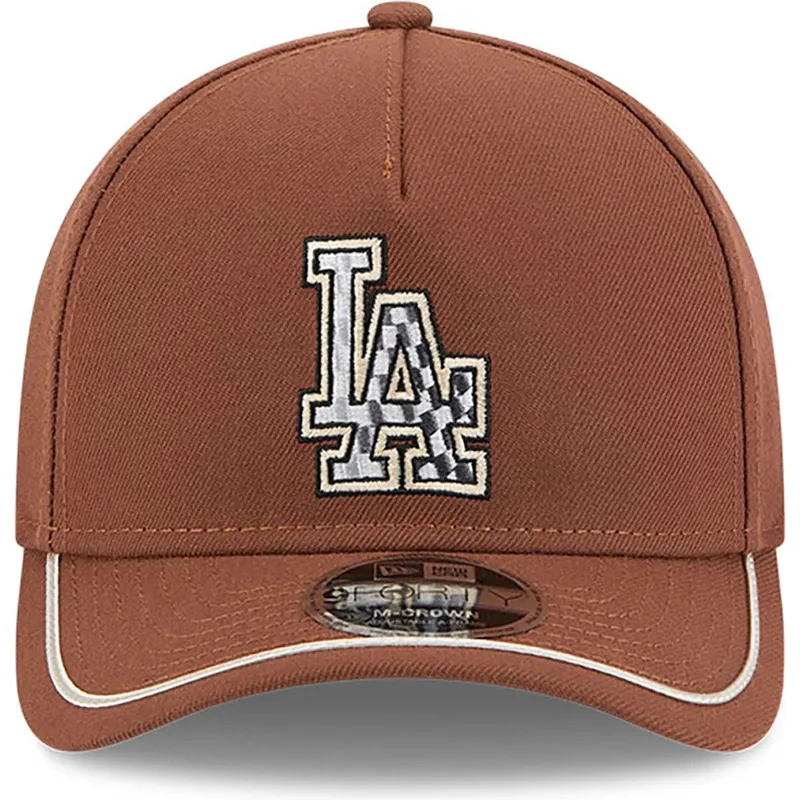 brun-bojd-snapback-keps-9forty-m-crown-a-frame-motorsport-los-angeles-dodgers-mlb-fran-new-era