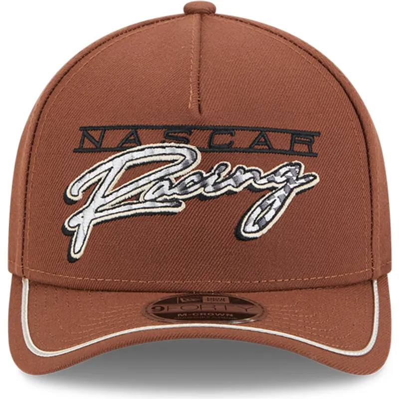brazowa-czapka-z-zakrzywionym-daszkiem-snapback-9forty-m-crown-a-frame-motorsport-nascar-od-new-era