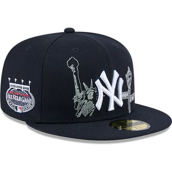 cappello-piatto-blu-navy-regolabile-59fifty-state-stitch-dei-new-york-yankees-mlb-di-new-era