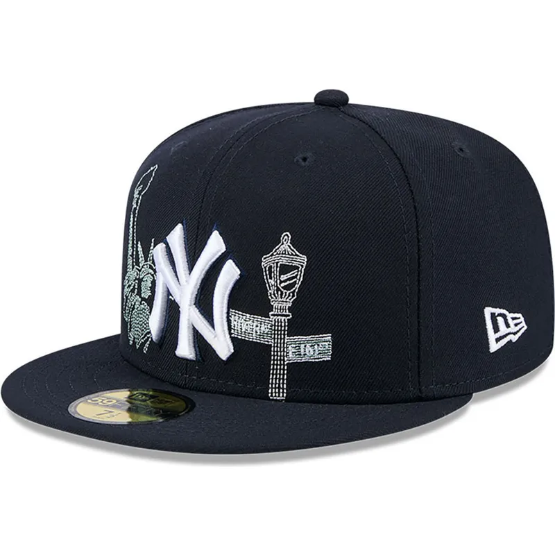 cappello-piatto-blu-navy-chiuso-59fifty-state-stitch-dei-new-york-yankees-mlb-di-new-era