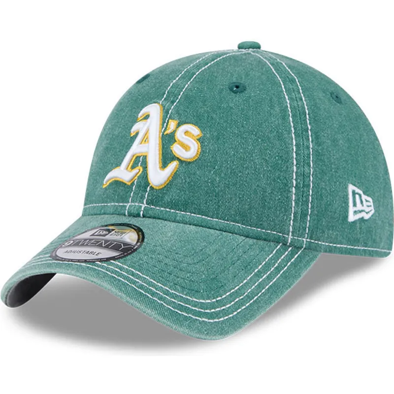 regulowana-zielona-czapka-z-zakrzywionym-daszkiem-9twenty-washed-contrast-oakland-athletics-mlb-od-new-era