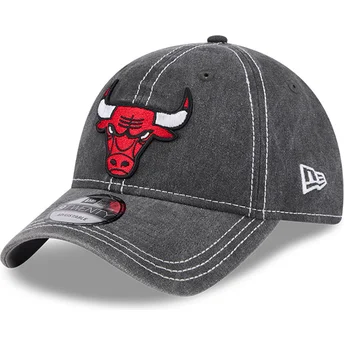 New Era Curved Brim 9TWENTY Washed Contrast Chicago Bulls NBA Grey Adjustable Cap