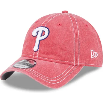 Gorra curva rosa ajustable 9TWENTY Washed Contrast de Philadelphia Phillies MLB de New Era