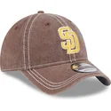 cappellino-curvo-marrone-regolabile-9twenty-washed-contrast-di-san-diego-padres-mlb-di-new-era