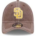 braune-gebogene-verstellbare-kappe-9twenty-washed-contrast-der-san-diego-padres-mlb-von-new-era