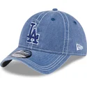 verstellbare-blaue-kappe-mit-gebogenem-schirm-und-blauem-logo-9twenty-washed-contrast-der-los-angeles-dodgers-mlb-von-new-era