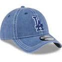 verstellbare-blaue-kappe-mit-gebogenem-schirm-und-blauem-logo-9twenty-washed-contrast-der-los-angeles-dodgers-mlb-von-new-era