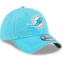 casquette-courbee-bleue-ajustable-9twenty-washed-contrast-miami-dolphins-nfl-new-era