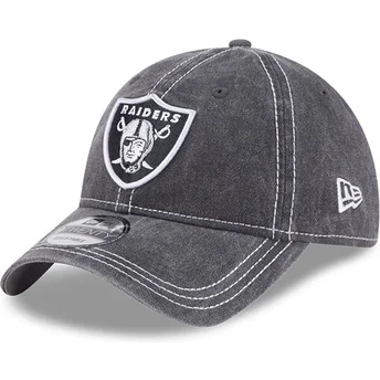 Las Vegas Raiders NFL 9TWENTY Washed Contrast verstellbare graue Kappe von New Era