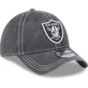 las-vegas-raiders-nfl-9twenty-washed-contrast-verstellbare-graue-kappe-von-new-era
