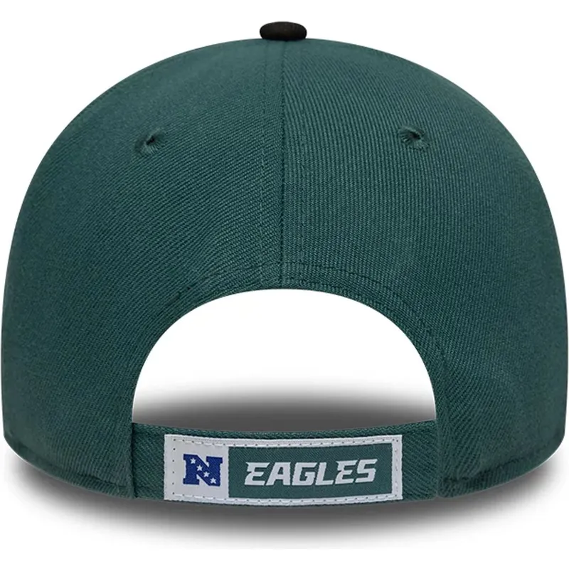 grune-und-schwarze-verstellbare-curved-cap-9forty-the-league-der-philadelphia-eagles-nfl-von-new-era