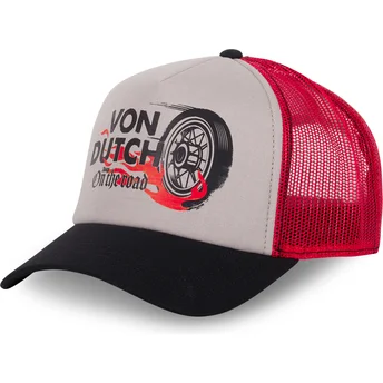Graue, rote und schwarze Trucker-Kappe CREW21 von Von Dutch