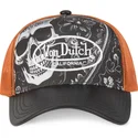 von-dutch-subl01-schwarze-und-orangefarbene-trucker-kappe