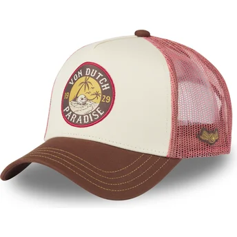 Casquette trucker beige et marron SURF09 Von Dutch