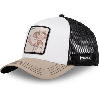 Gorra trucker bianca, nera e beige Dobby DOB1 Harry Potter di Capslab