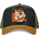 capslab-curved-brim-tasmanian-devil-loo10-taz-looney-tunes-black-green-and-brown-snapback-cap