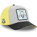 cappellino-visiera-curva-grigio-giallo-e-nero-snapback-bugs-bunny-loo11-bep1-looney-tunes-di-capslab