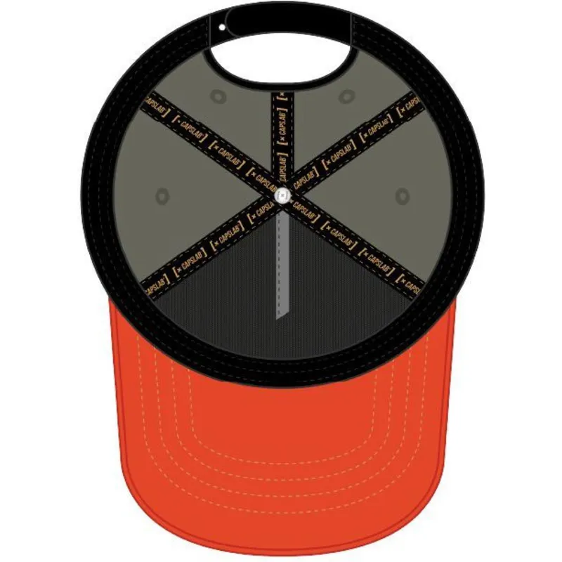 cappello-snapback-beige-e-arancione-con-visiera-curva-pato-lucas-loo11-daf-looney-tunes-di-capslab
