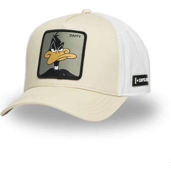 Snapback-Kappe beige und weiß mit gebogenem Schirm Pato Lucas LOO11 DAF2 Looney Tunes von Capslab